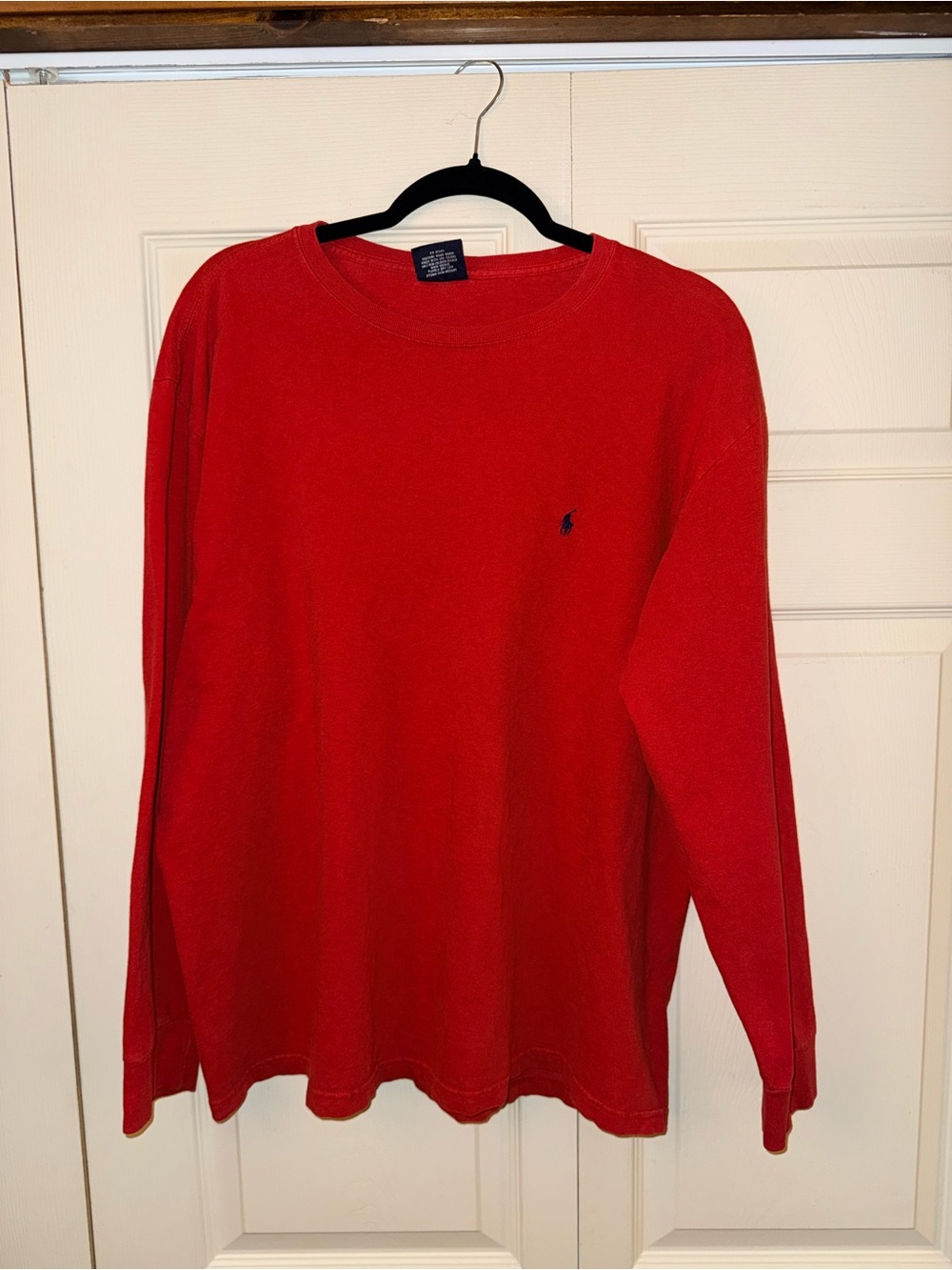 Polo by Ralph Lauren Red Crewneck Tee with Navy Label